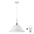 Suspension LED sur câble 1xE27/60W/230V blanc/transparent