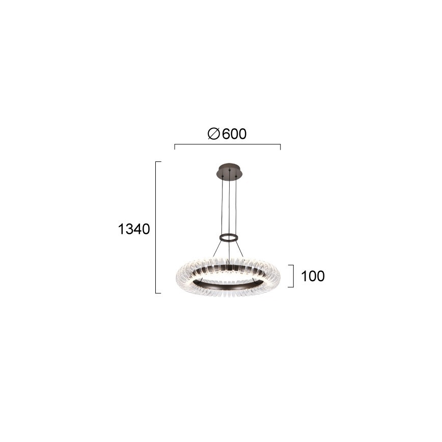 Suspension LED sur câble ALBA LED/39W/230V gris/transparent