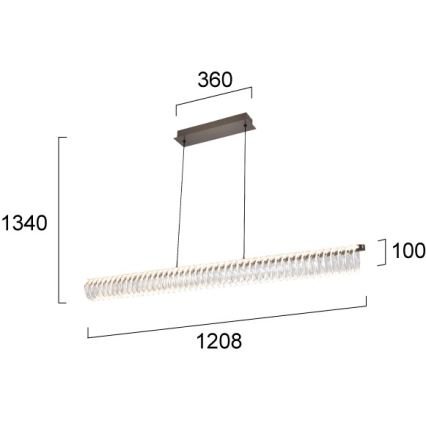 Suspension LED sur câble ALBA LED/39W/230V gris/transparent