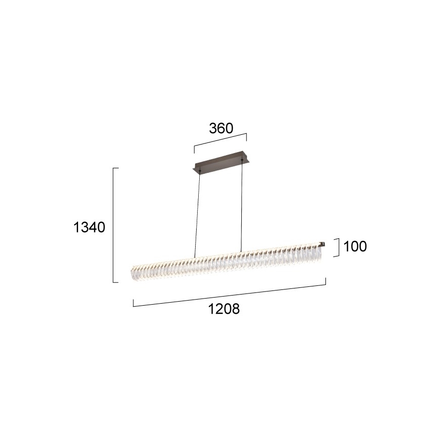 Suspension LED sur câble ALBA LED/39W/230V gris/transparent