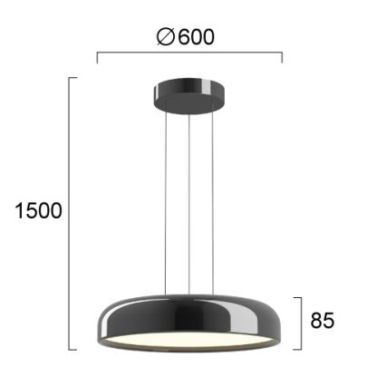 Suspension LED sur câble ALENSA LED/60W/230V IRC 94, noir