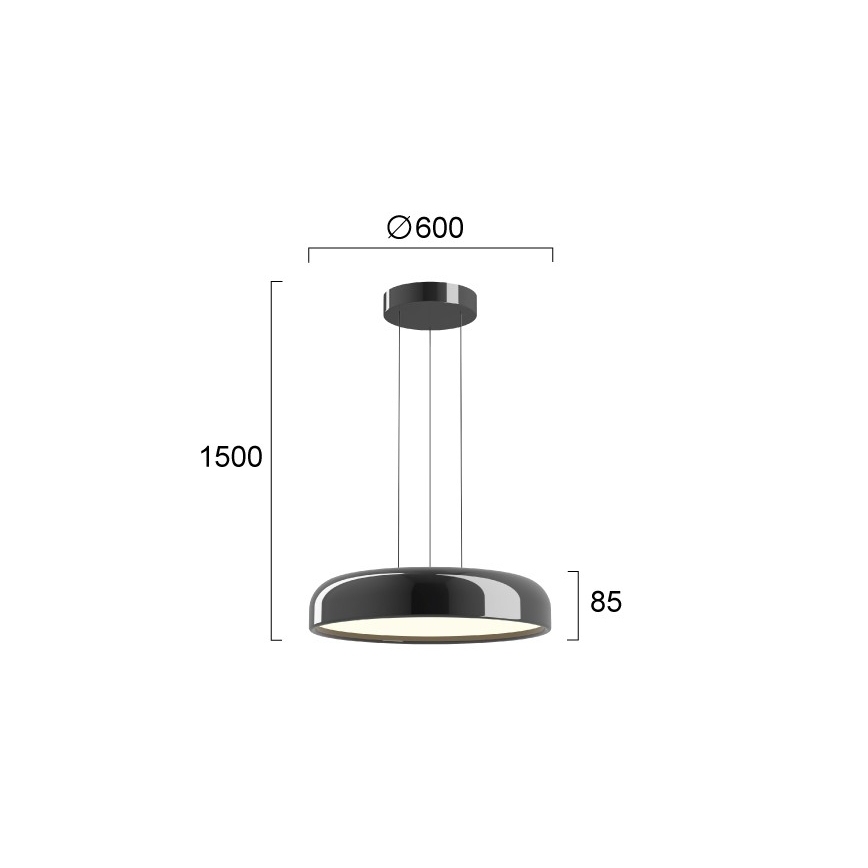 Suspension LED sur câble ALENSA LED/60W/230V IRC 94, noir
