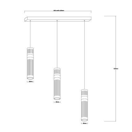 Suspension LED sur câble AMBIENTE 3xLED/6W/230V 3000/4000/6000K chrome brillant