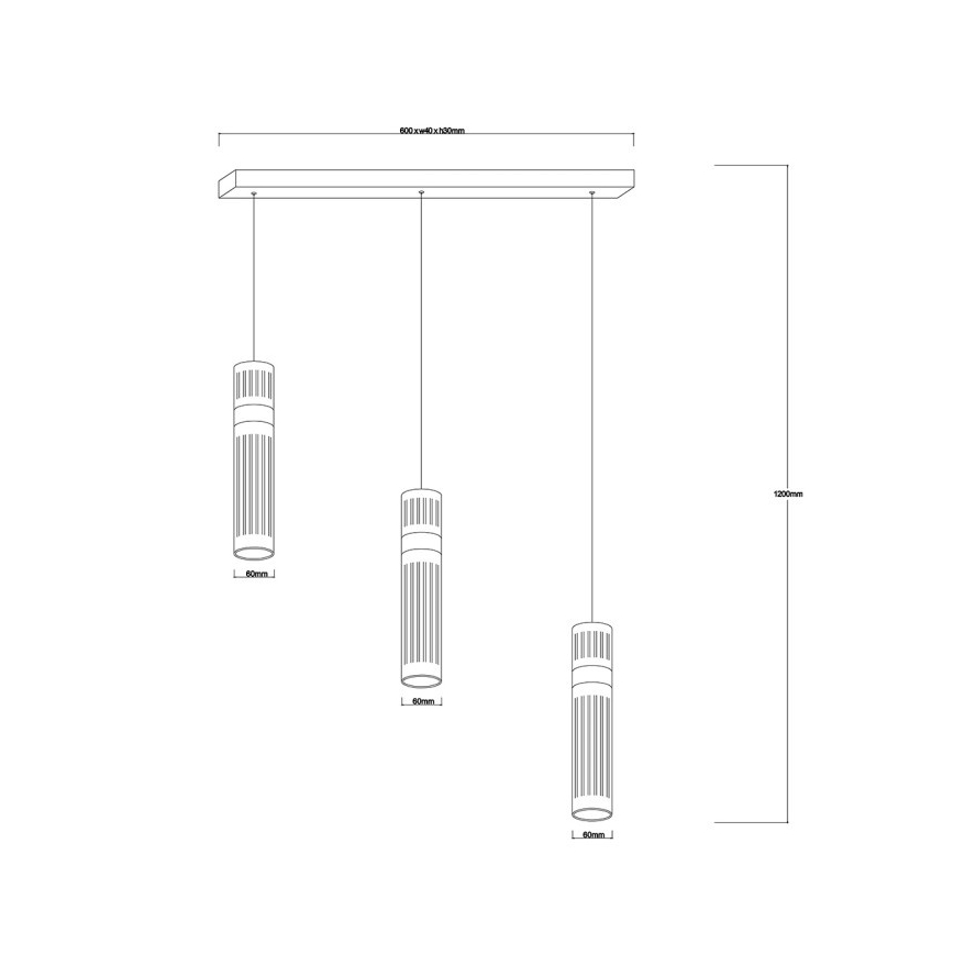 Suspension LED sur câble AMBIENTE 3xLED/6W/230V 3000/4000/6000K noir