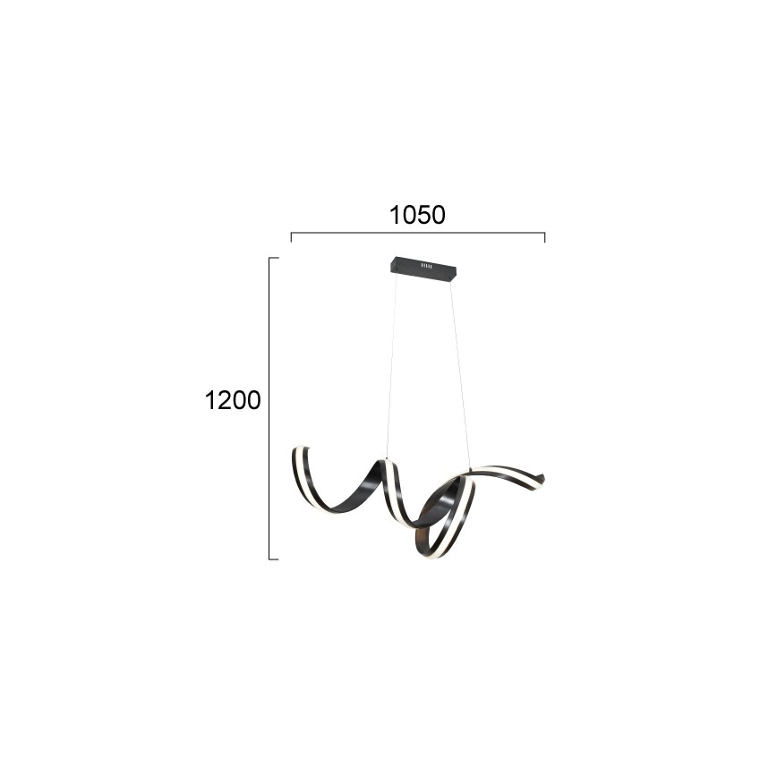 Suspension LED sur câble AREZIA LED/42W/230V noire