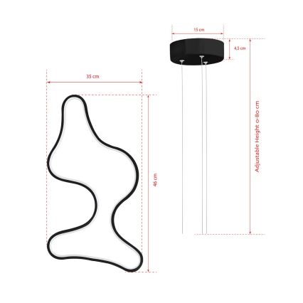 Suspension LED sur câble ARTISAN LED/36W/230V 6500K noir