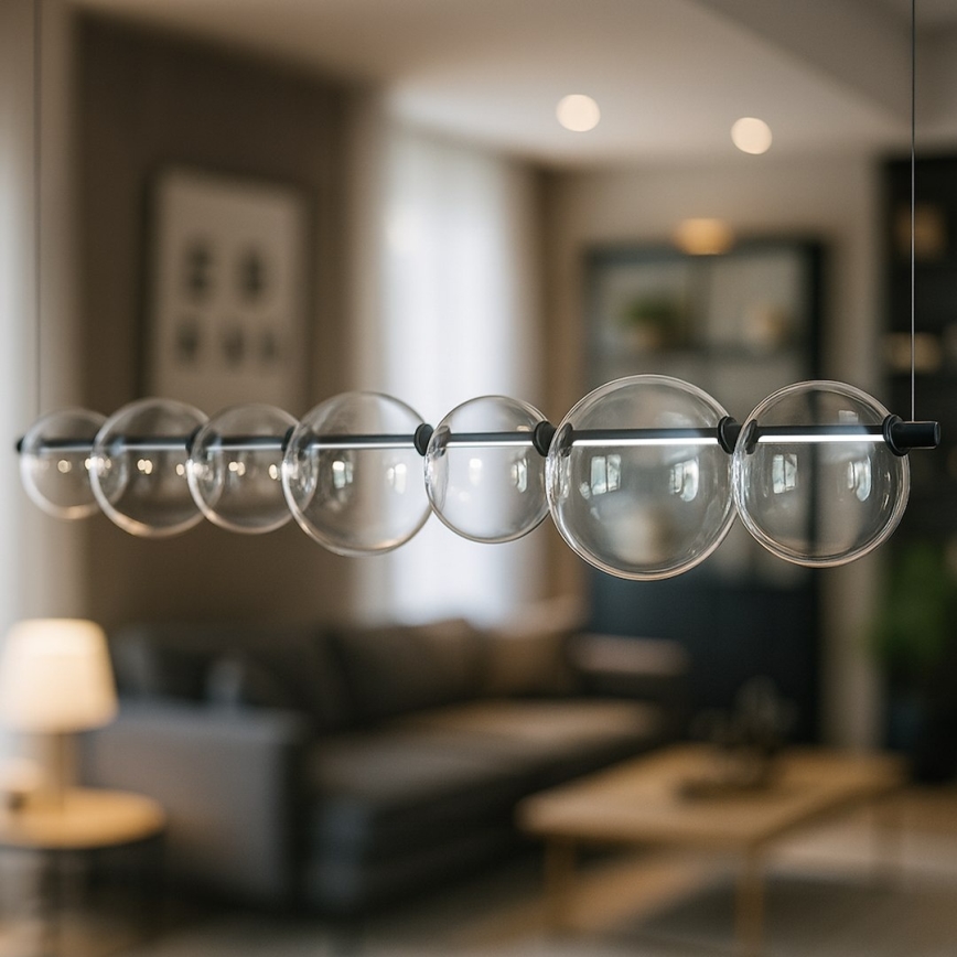 Suspension LED sur câble ATOLA LED/19W/230V noir/transparent