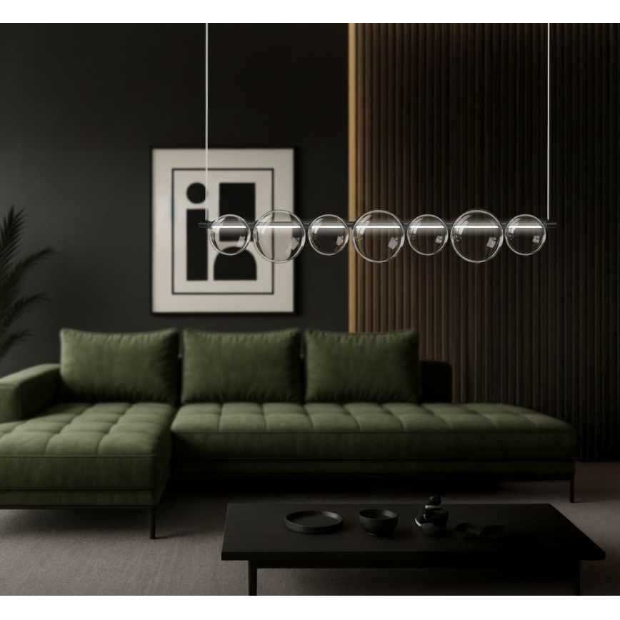 Suspension LED sur câble ATOLA LED/19W/230V noir/transparent