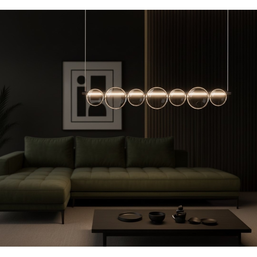 Suspension LED sur câble ATOLA LED/19W/230V noir/transparent