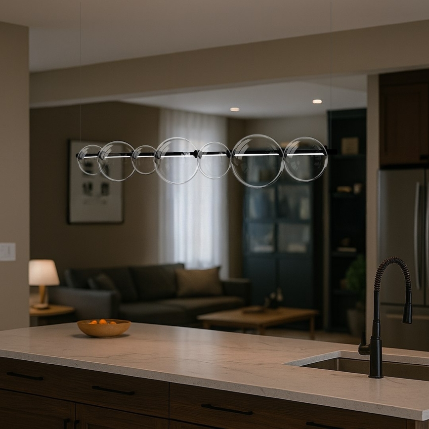 Suspension LED sur câble ATOLA LED/19W/230V noir/transparent