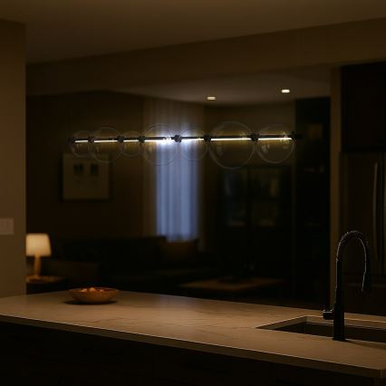 Suspension LED sur câble ATOLA LED/19W/230V noir/transparent