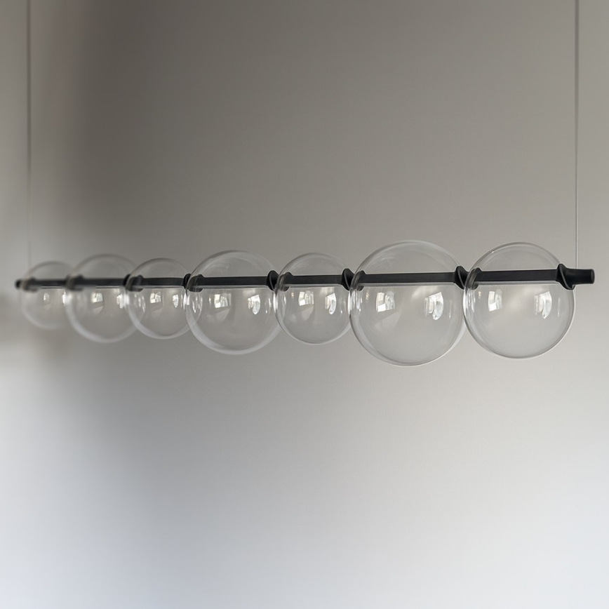 Suspension LED sur câble ATOLA LED/19W/230V noir/transparent