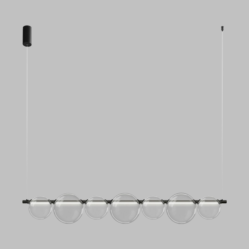 Suspension LED sur câble ATOLA LED/19W/230V noir/transparent