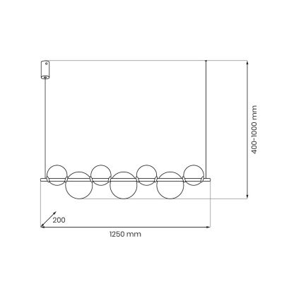 Suspension LED sur câble ATOLA LED/19W/230V noir/transparent