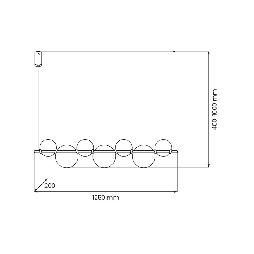 Suspension LED sur câble ATOLA LED/19W/230V noir/transparent