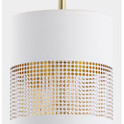 Suspension LED sur câble BOGART 1xE27/15W/230V blanc/or
