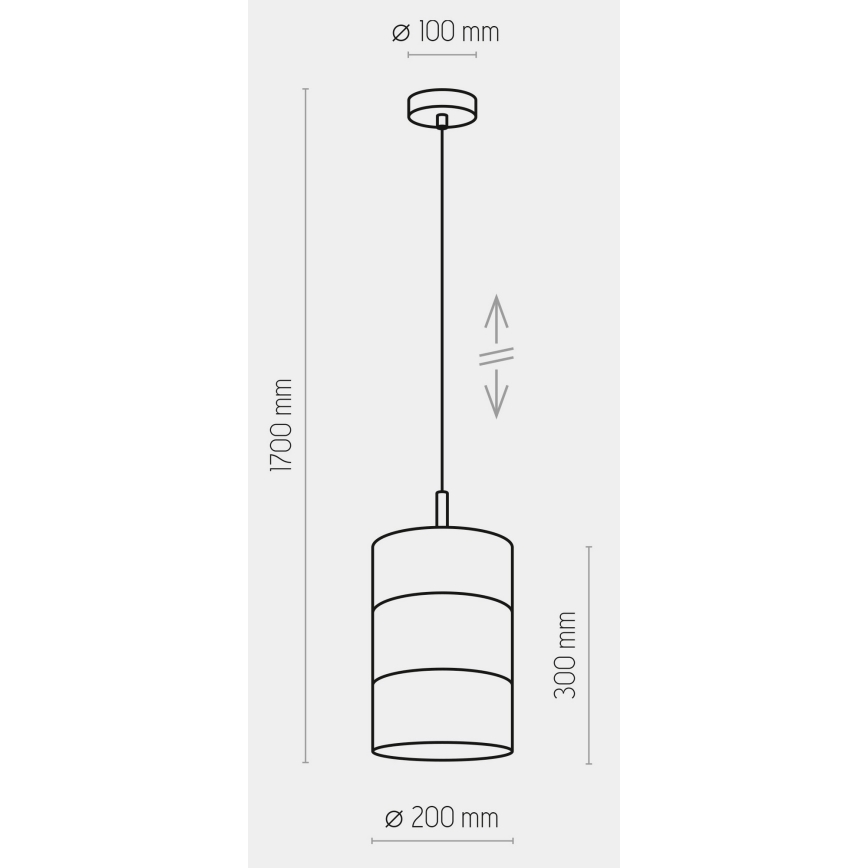 Suspension LED sur câble BOGART 1xE27/15W/230V blanc/or