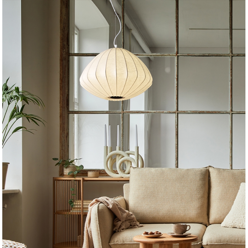 Suspension LED sur câble BOLA LED/11W/230V + 1xE27/5W crème