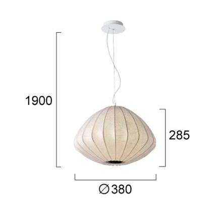 Suspension LED sur câble BOLA LED/11W/230V + 1xE27/5W crème