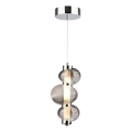 Suspension LED sur câble BOLLA LED/12W/230V Ø 16 cm, chrome brillant / gris fumé