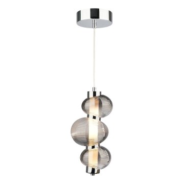 Suspension LED sur câble BOLLA LED/12W/230V Ø 16 cm, chrome brillant / gris fumé