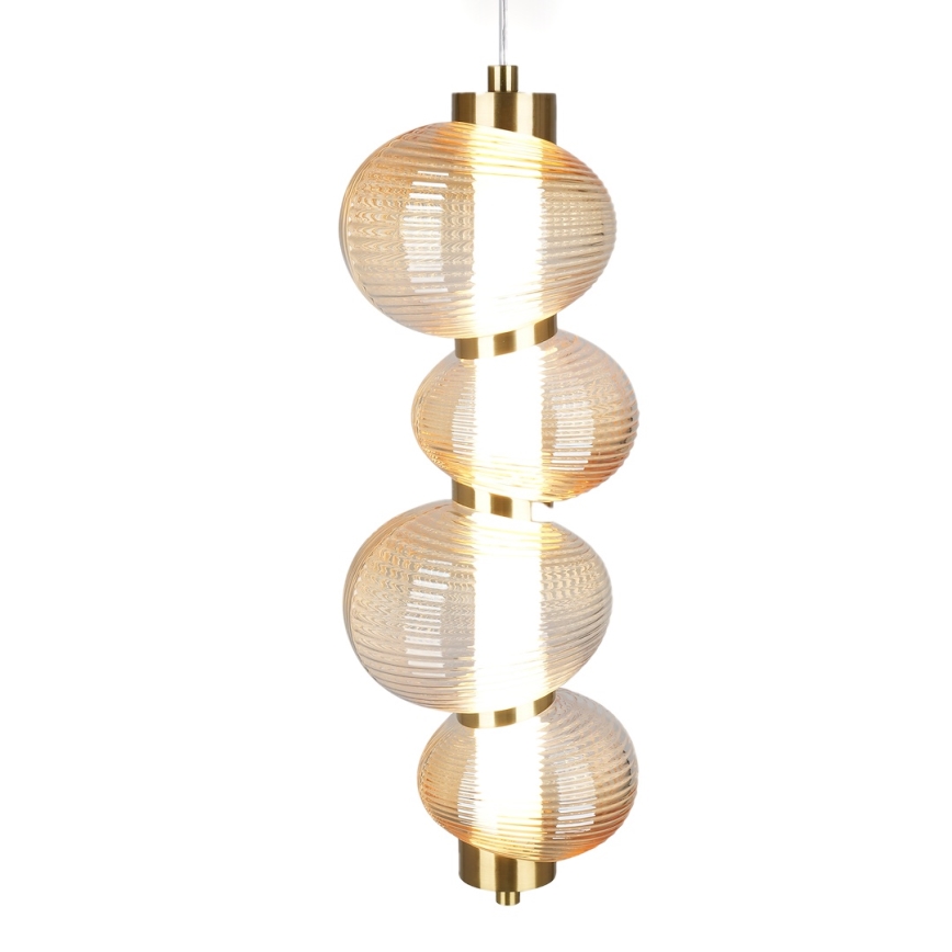 Suspension LED sur câble BOLLA LED/17W/230V Ø 16 cm doré / beige fumé