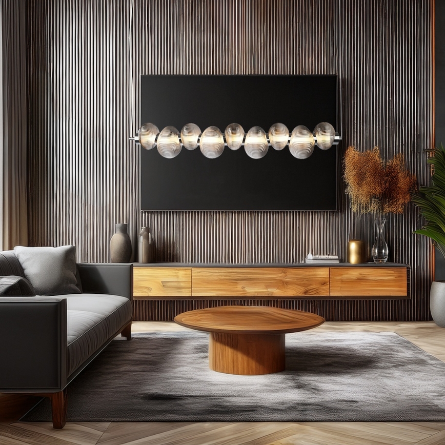 Suspension LED sur câble BOLLA LED/32W/230V chrome brillant/gris fumé