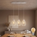 Suspension LED sur câble BRYLANT 3xE27/60W/230V blanche