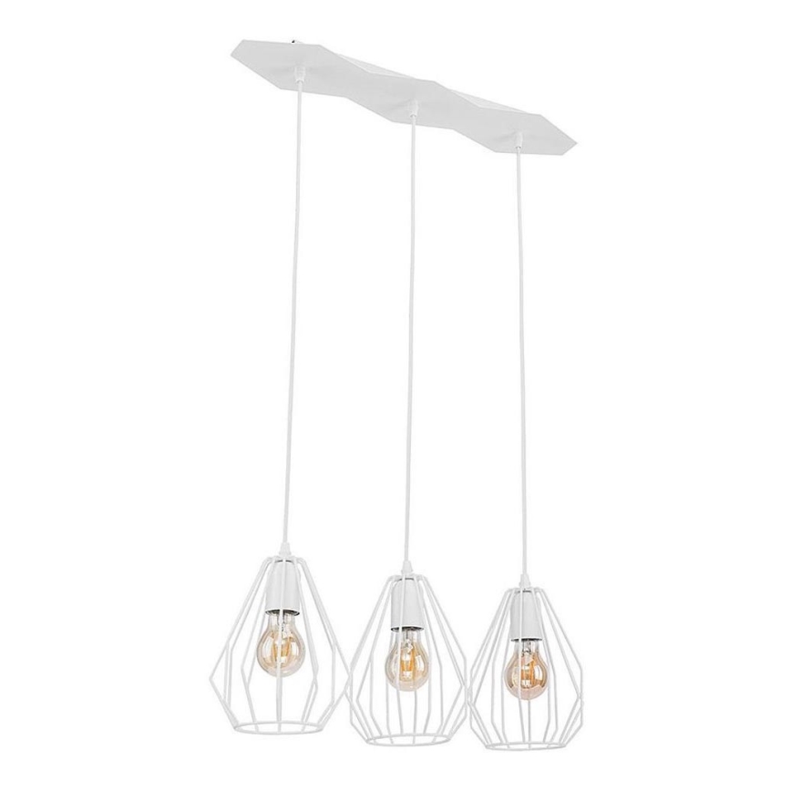 Suspension LED sur câble BRYLANT 3xE27/60W/230V blanche