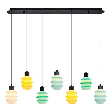 Suspension LED sur câble CACTUS 7xLED/2,8W/230V 3000K vert/jaune/blanc