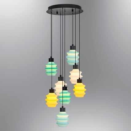 Suspension LED sur câble CACTUS 8xLED/2,8W/230V 3000K vert/jaune/blanc