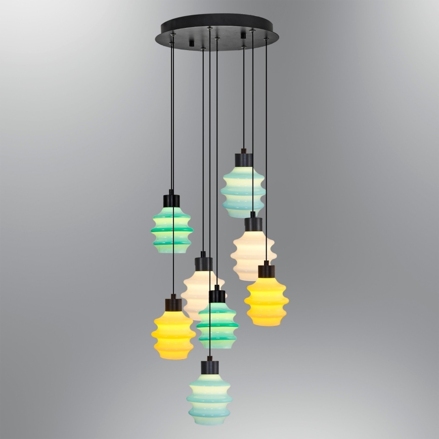 Suspension LED sur câble CACTUS 8xLED/2,8W/230V 3000K vert/jaune/blanc