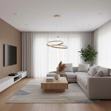 Suspension LED sur câble CASHMERE LED/75W/230V Ø 60 cm blanche