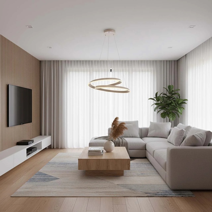 Suspension LED sur câble CASHMERE LED/75W/230V Ø 60 cm blanche