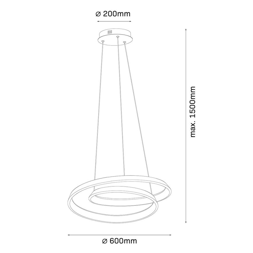 Suspension LED sur câble CASHMERE LED/75W/230V Ø 60 cm blanche