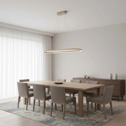 Suspension LED sur câble CASHMERE LED/80W/230V 30x100 cm beige