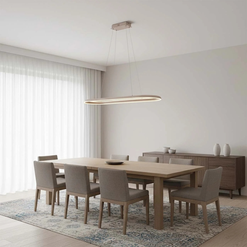 Suspension LED sur câble CASHMERE LED/80W/230V 30x100 cm beige