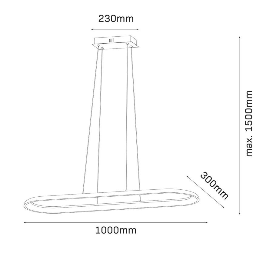 Suspension LED sur câble CASHMERE LED/80W/230V 30x100 cm beige
