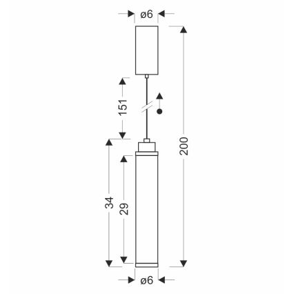 Suspension LED sur câble CORTE LED/10W/230V noire