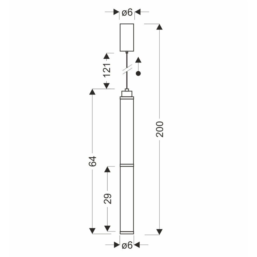 Suspension LED sur câble CORTE LED/18W/230V, noir