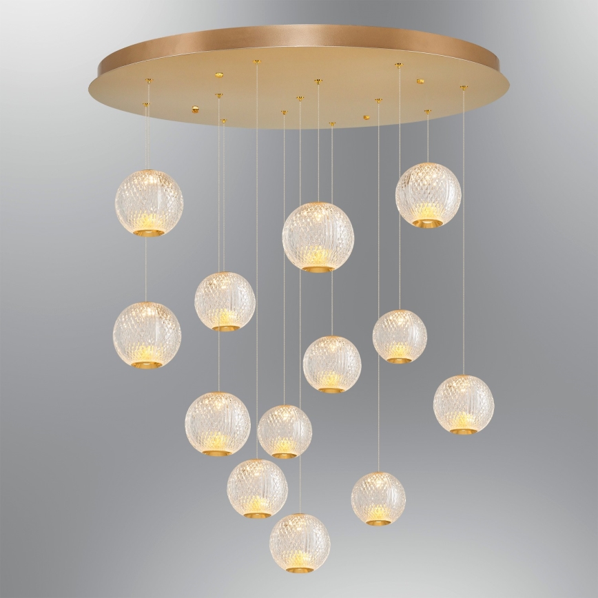 Suspension LED sur câble CREMONA 13xLED/5W/230V 3000K dorée