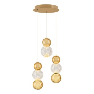 Suspension LED sur câble CREMONA LED/17W/230V 3000K dorée