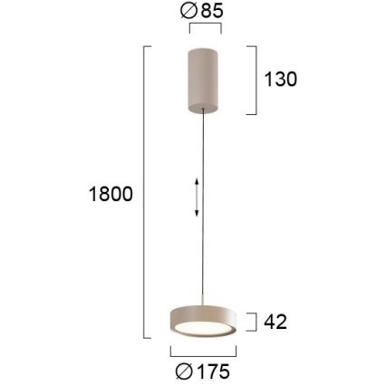 Suspension LED sur câble DENVER LED/21W/230V beige