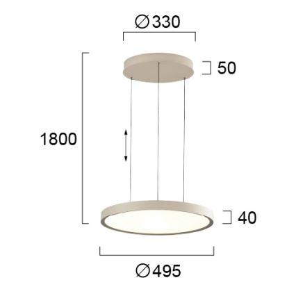 Suspension LED sur câble DENVER LED/76W/230V beige