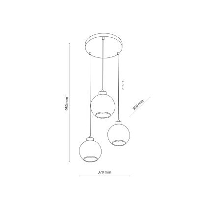 Suspension LED sur câble DEVI 3xE27/15W/230V noir/beige fumé