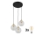 Suspension LED sur câble DEVON 3xE27/15W/230V noir/transparent