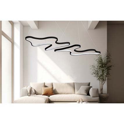 Suspension LED sur câble DUPLE ARTISAN LED/80W/230V 4000K noire