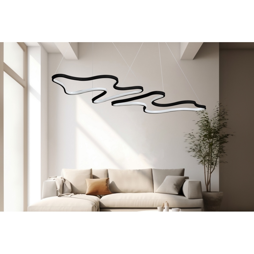 Suspension LED sur câble DUPLE ARTISAN LED/80W/230V 4000K noire