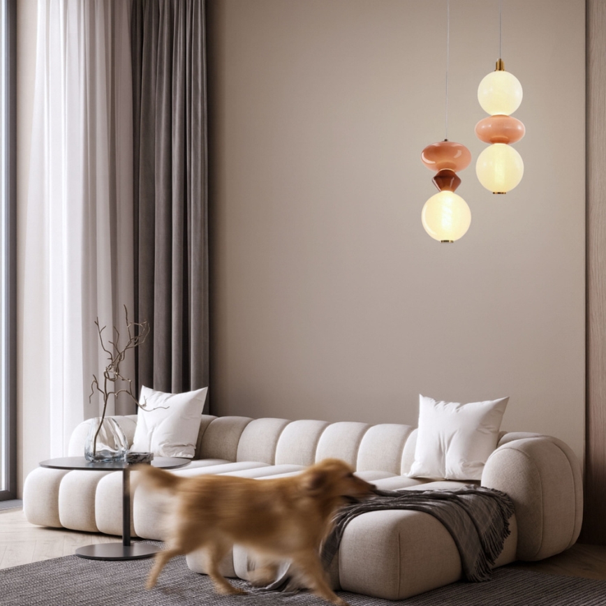 Suspension LED sur câble FLORES LED/10W/230V doré/orange/marron
