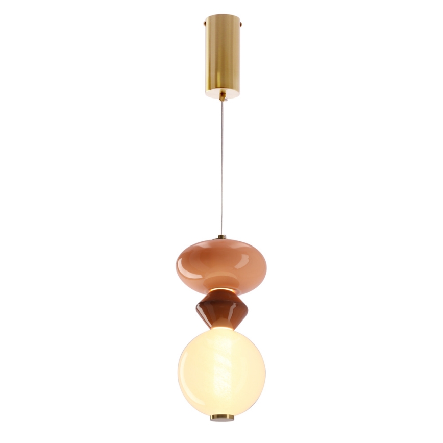 Suspension LED sur câble FLORES LED/10W/230V doré/orange/marron
